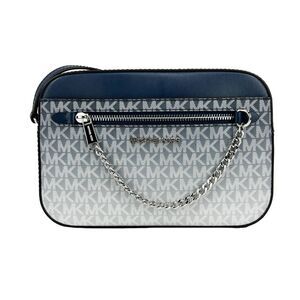 Michael Kors Blue and Gray MK Signature Crossbody Bag